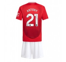 Manchester United Antony #21 Koszulka Podstawowa dzieci 2024-25 Krótki Rękaw (+ krótkie spodenki)